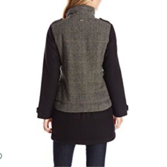 PrAna NWT Caprise Herringbone Gravel Black / Gray Jacket Coat Convertible Medium - Picture 2 of 12